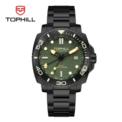 TOPHILL Dive Watch Men Automatic GMT 43mm NH34 Luxury Sapphire Escape Valve 300M Waterproof Reloj BGW9 C3 Lume TD012G