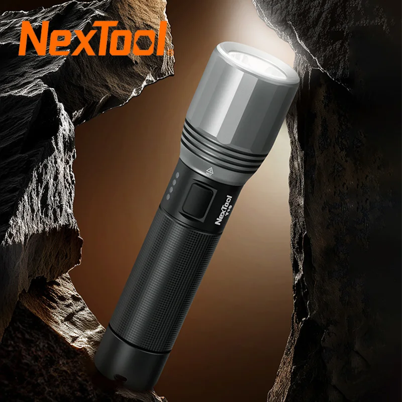 NexTool T10 Rechargeable Flashlight 2600mAh 2000lm 220m 7 Modes IPX7 Waterproof LED Light Type-C Camping Outdoor Searching Torch