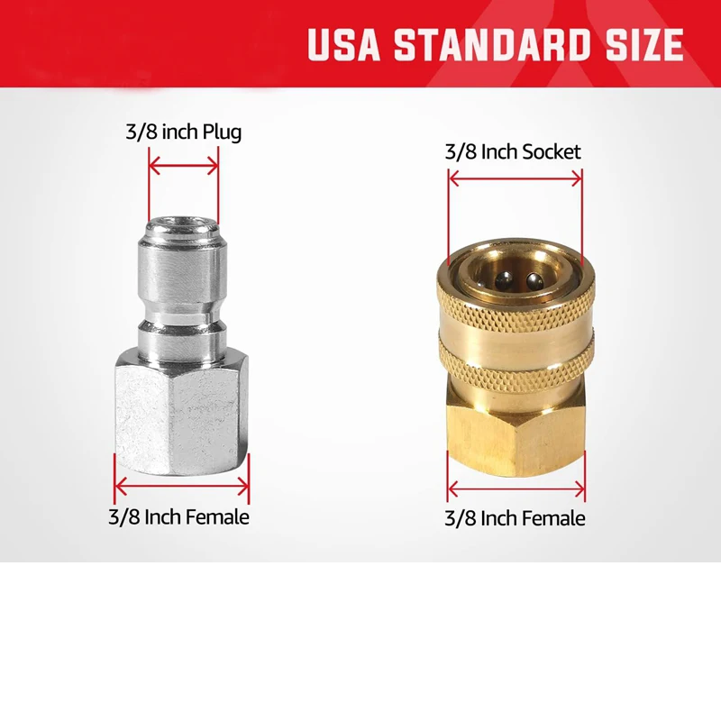 محول غسالة الضغط بوصة ، طقم توصيل سريع ، قابس نحاسي سريع للإناث لمعظم معدات غسالة الضغط ، رطل لكل بوصة #2