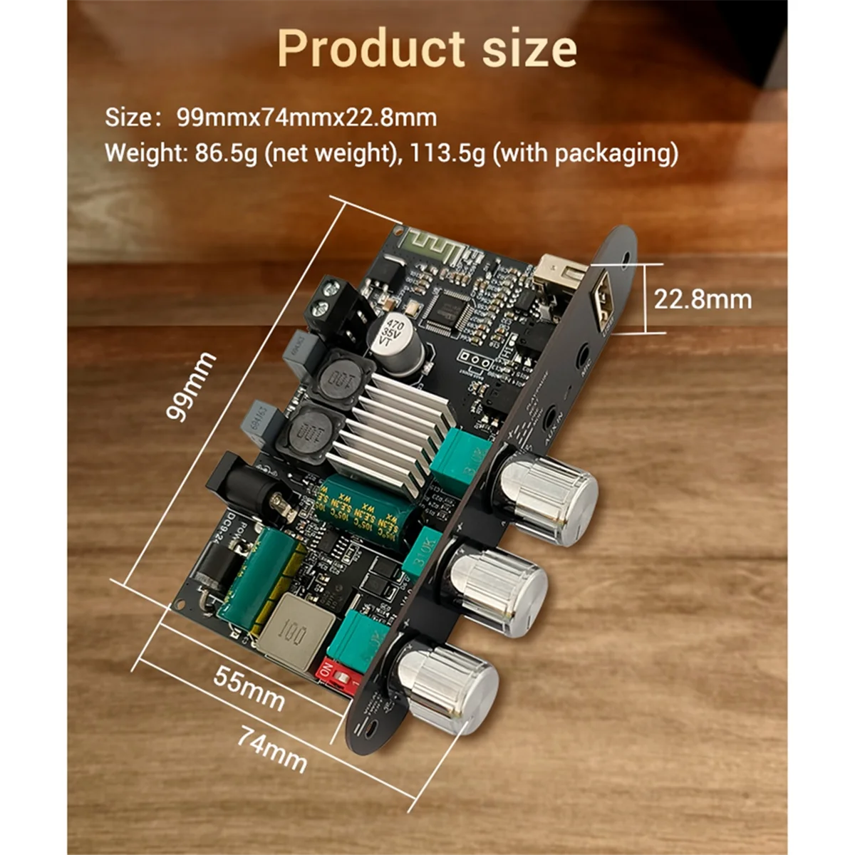 

-1001UM Bluetooth Power Amplifier Board Stereo 100W Bluetooth 5.0 Digital Power Audio Amplifier Module