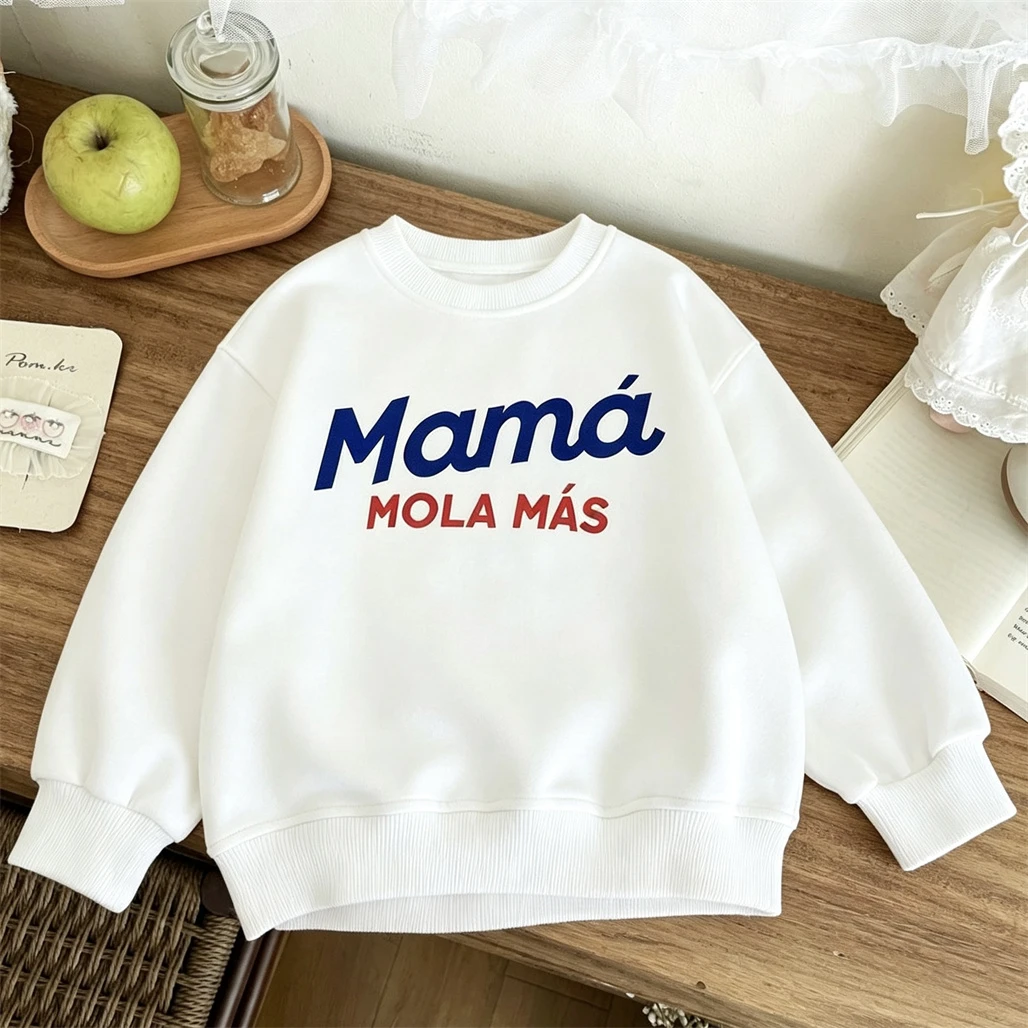 Sweatshirts mit Buchstabendruck, lockere Freizeitkleidung, Rundhals-Pullover, langärmelige Hoodies, Herbstkleidung für Kinder 2026 – Detail 2