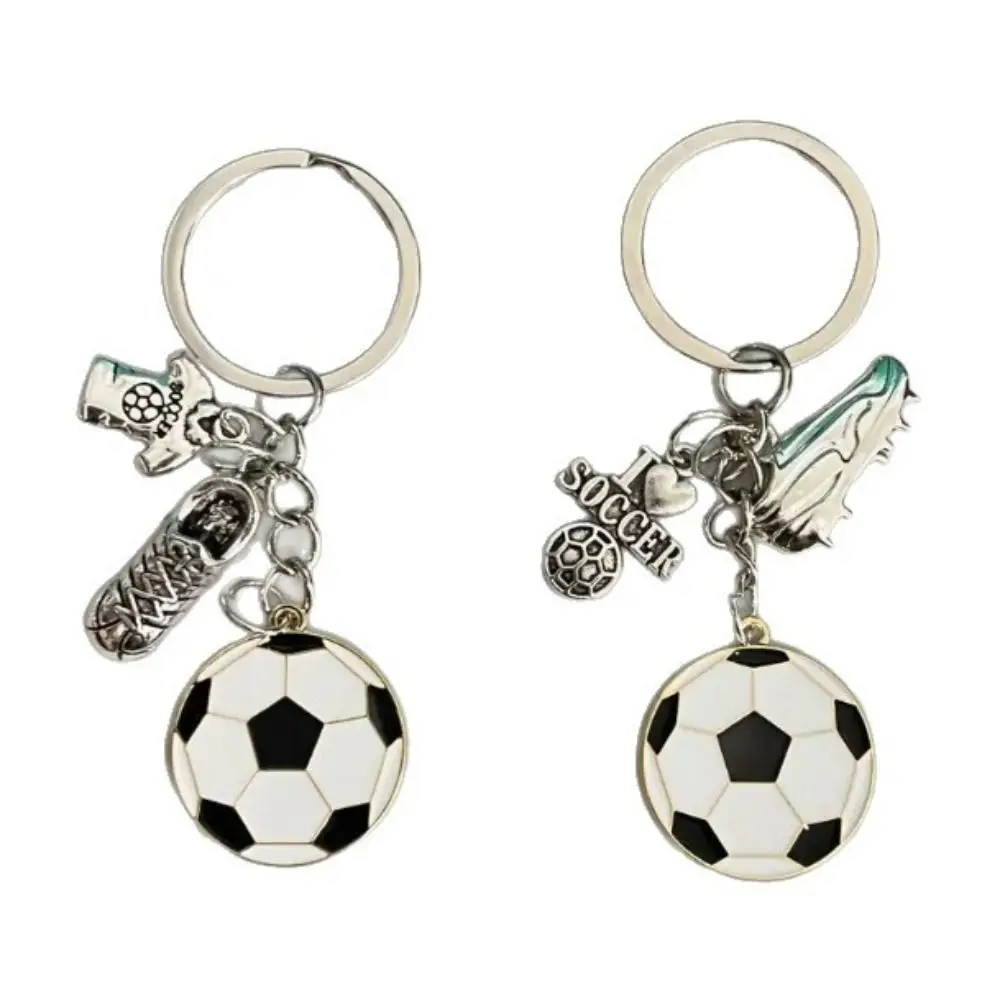 Metal Alloy Soccer Ball Keychain Miniature Design Lightweight Sports Jewelry Charm Compact Size Soccer Lover Gift For Men