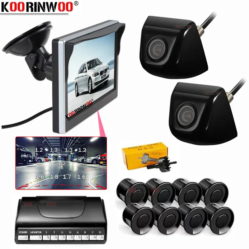 

OOWLIVEE автомобильная интеллектуальная система Parktronic 8 датчиков реверсивный радар для автомобильных датчиков с камерой монитор приборной панели 22 мм автомобильный детектор