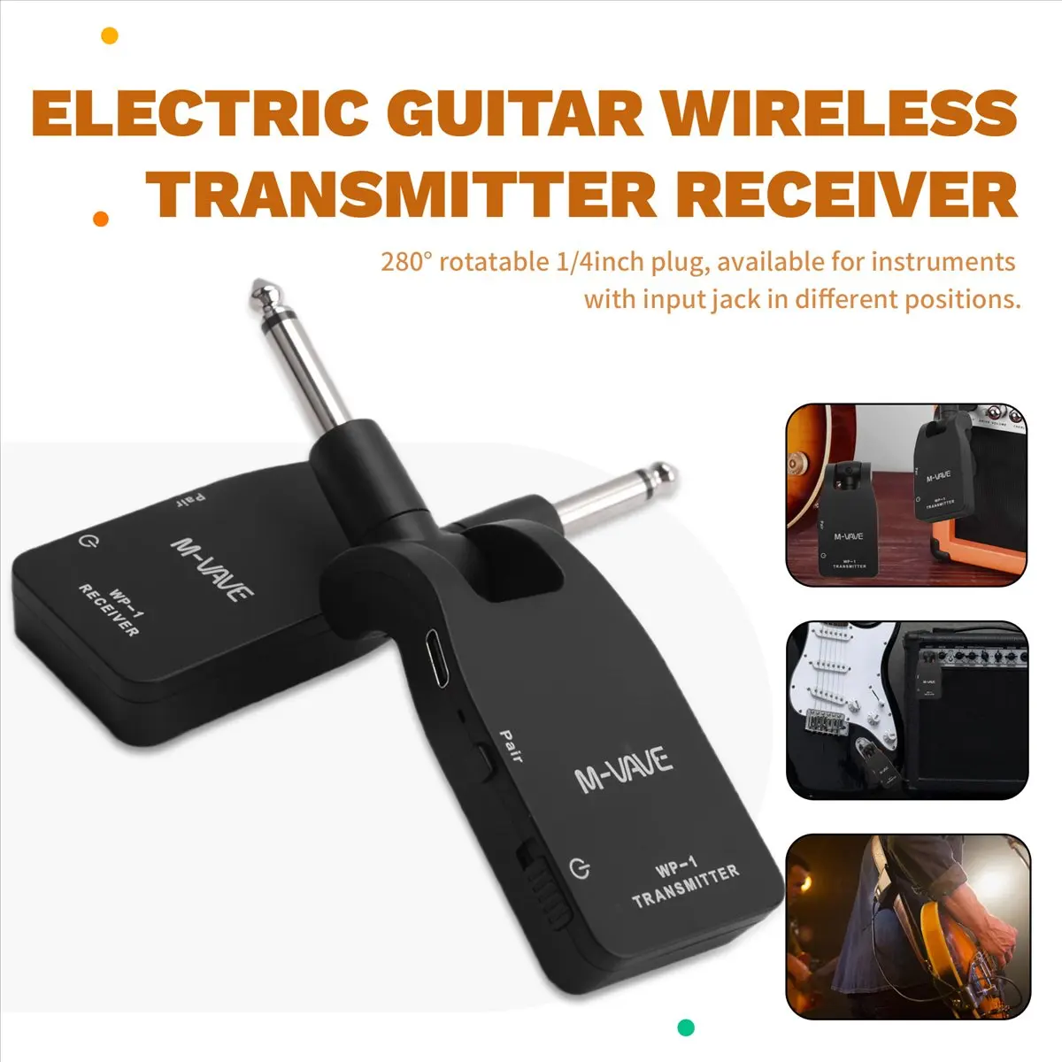 M85K  -1 2.4G Wireless Guitar System Transmitter & Receiver Rechargeable 30M Transmission Range for Electric Guitar