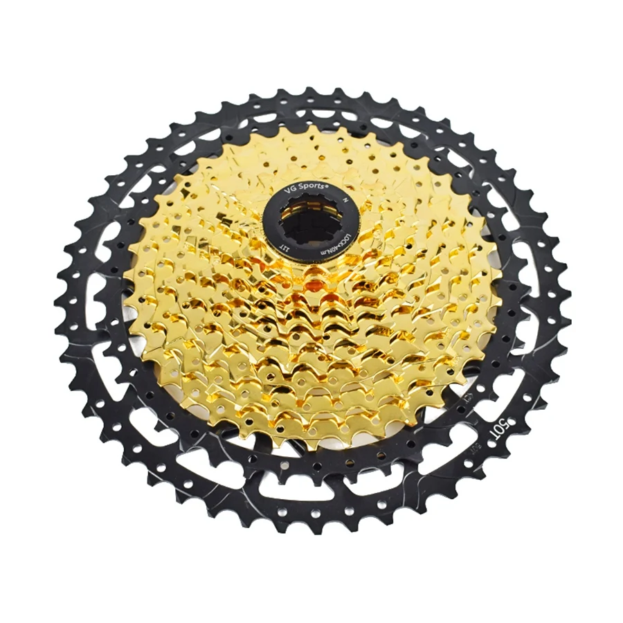 

VG SPORTS 12Speed Mountain Bike Cassette Freewheel Aluminum Alloy Bracket Sprocket Bicycle FreeWheel-Golden