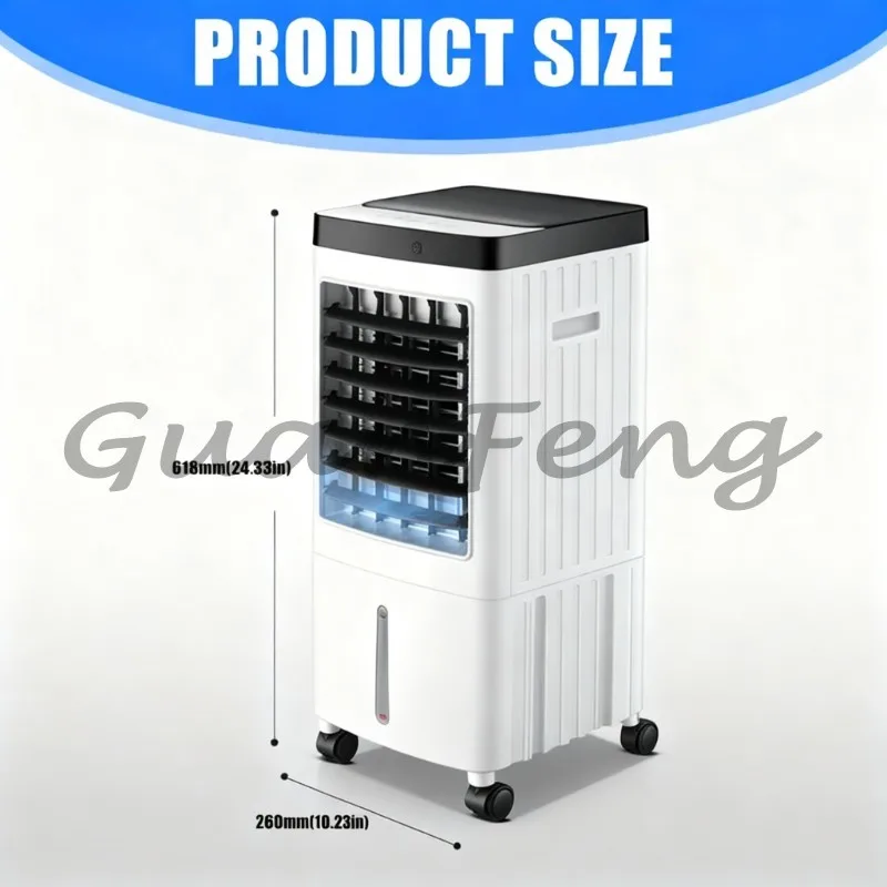 Portable desktop air cooling fan, 3-speed, with remote control and 7-hour timer, quick cooling silent desktop fan
