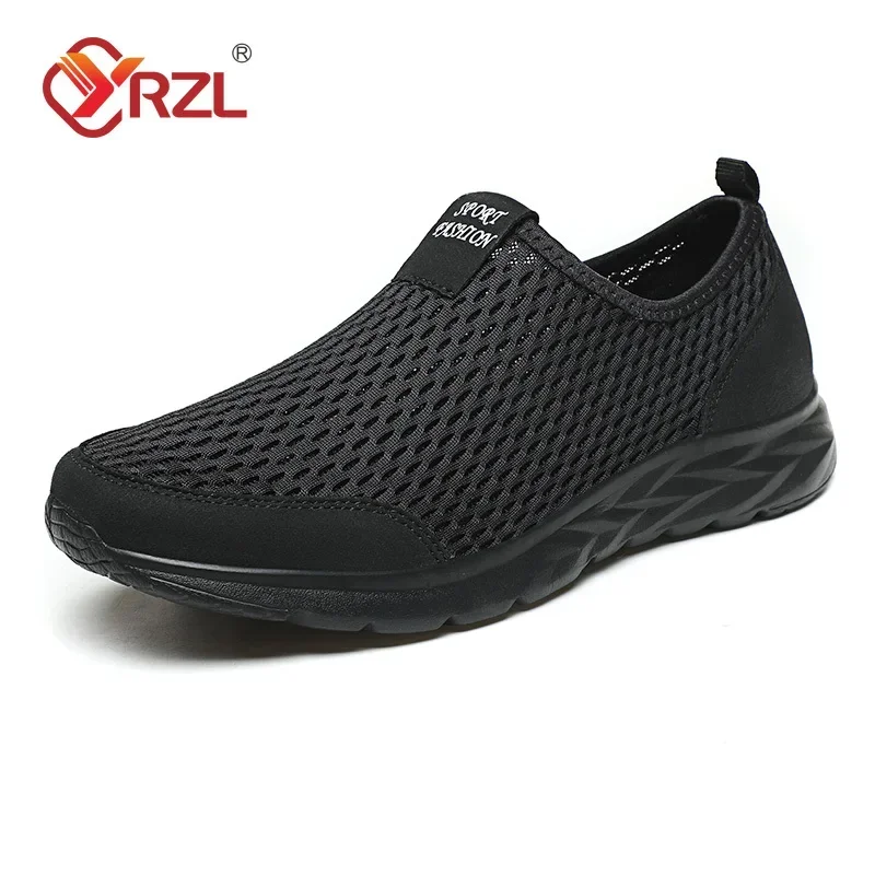 YRZL Men's Sneakers Breathable Mesh Men Casual Shoes Outdoor Non-Slip Big Size Loafers Walking Lightweight Male Tennis shoes