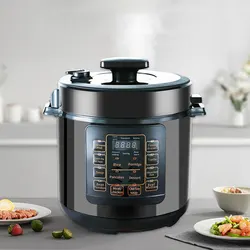 Electric 6L 1000W Deluxe Black Pressure Rice Cooker With Steam Grid Multi Function Aluminium Digital Electric Pressure Cooker