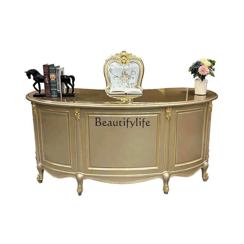 

French desk, European solid wood palace luxury storage desk