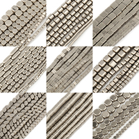 Matte Rhodium Hematite Beads Fashion Square Cube Arrow Tube Flat Round Rondelle Loose Beads for Jewelry Making Diy Bracelet