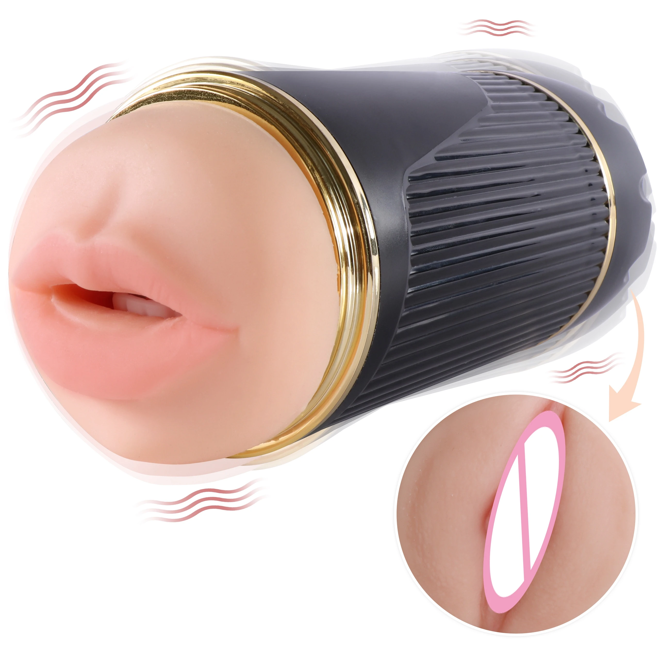 

Pocket Pussy and Realistic Teeth Lip Tongue Mouth Vibrating Masturbation Cup for Oral Sex and Vagina Sexual Life