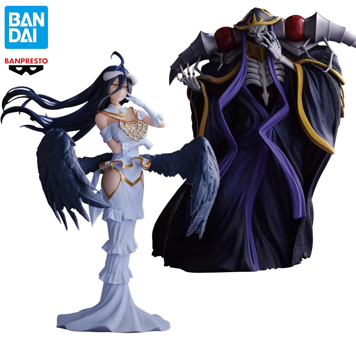 

In Stock BANDAI Genuine Anime OVERLORD Albedo Ainz Ooal Gown Pvc Action Figure Anime Collectible Model Toy Statue Ornaments Gift