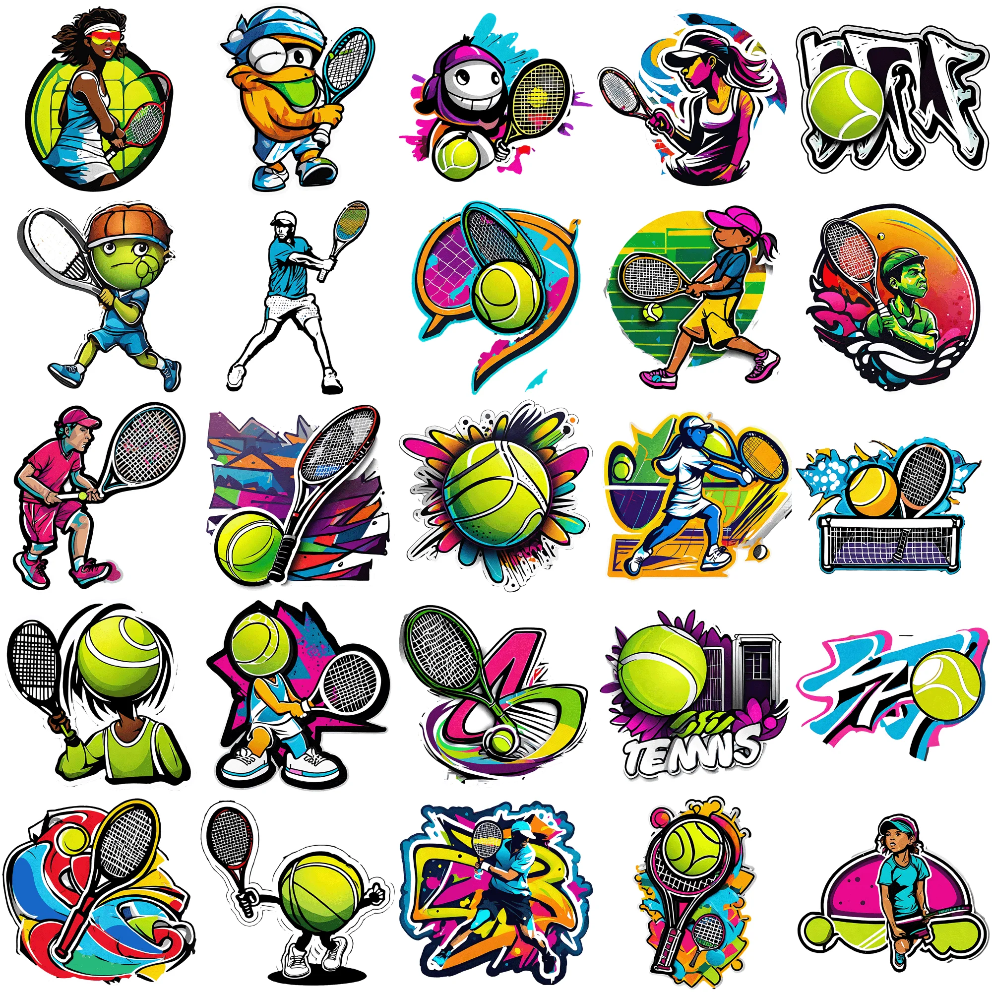 

50 pcs afternoon tea dessert graffiti stickers Whimsical and Colorful 50 Pieces Stickers for Decoration