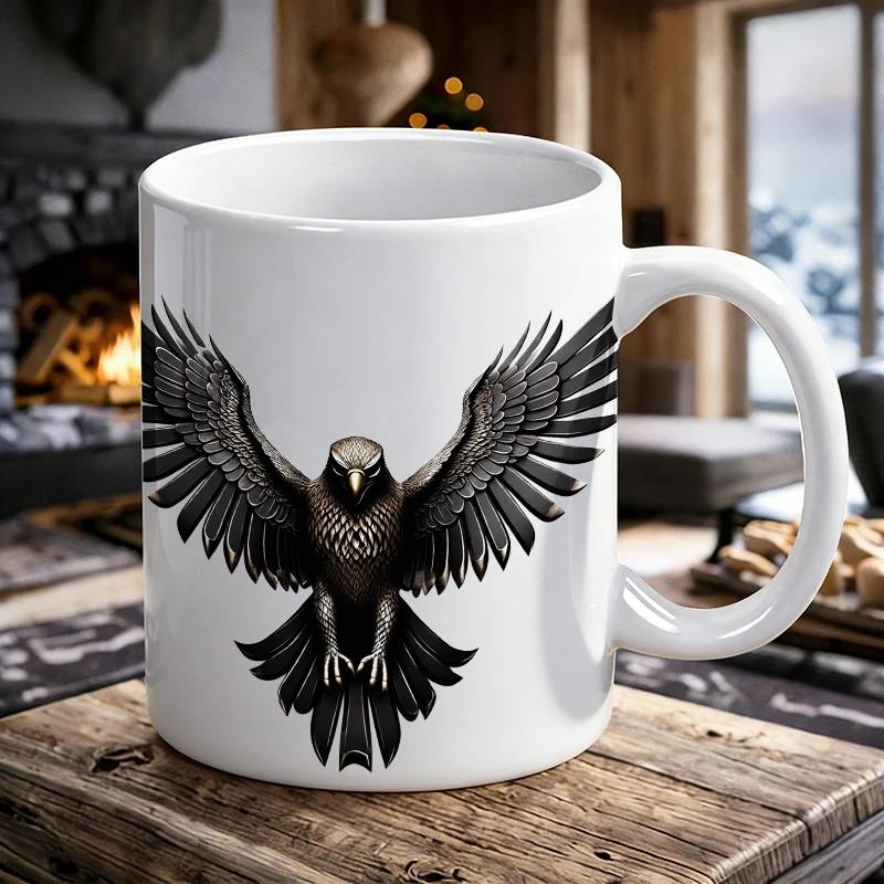 Majestic Eagle Spreading Wings Ceramic Cup, Coffee Cup, Milk Cup, Office Tea Cup, Drinking Cup, Fade-Resistant,Gift for Friends
