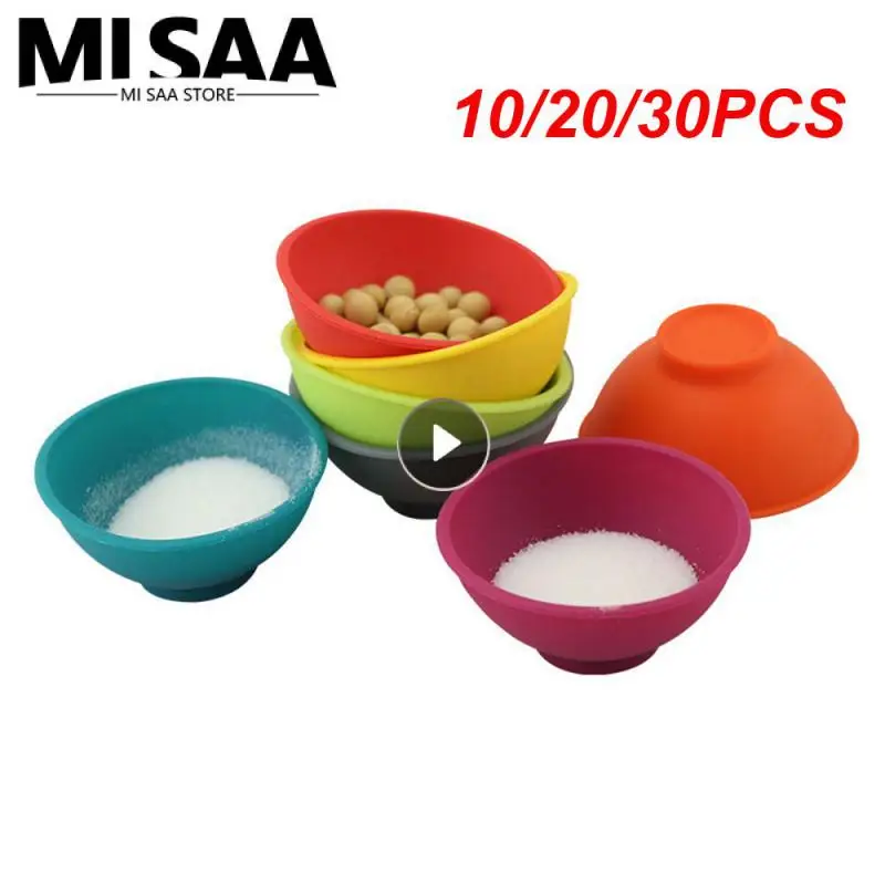 10/20/30PCS Silicone Container Bowl Tobacco Smoking Multi-color Creative 67mm 50mm Kitchen Accessories Storage Box