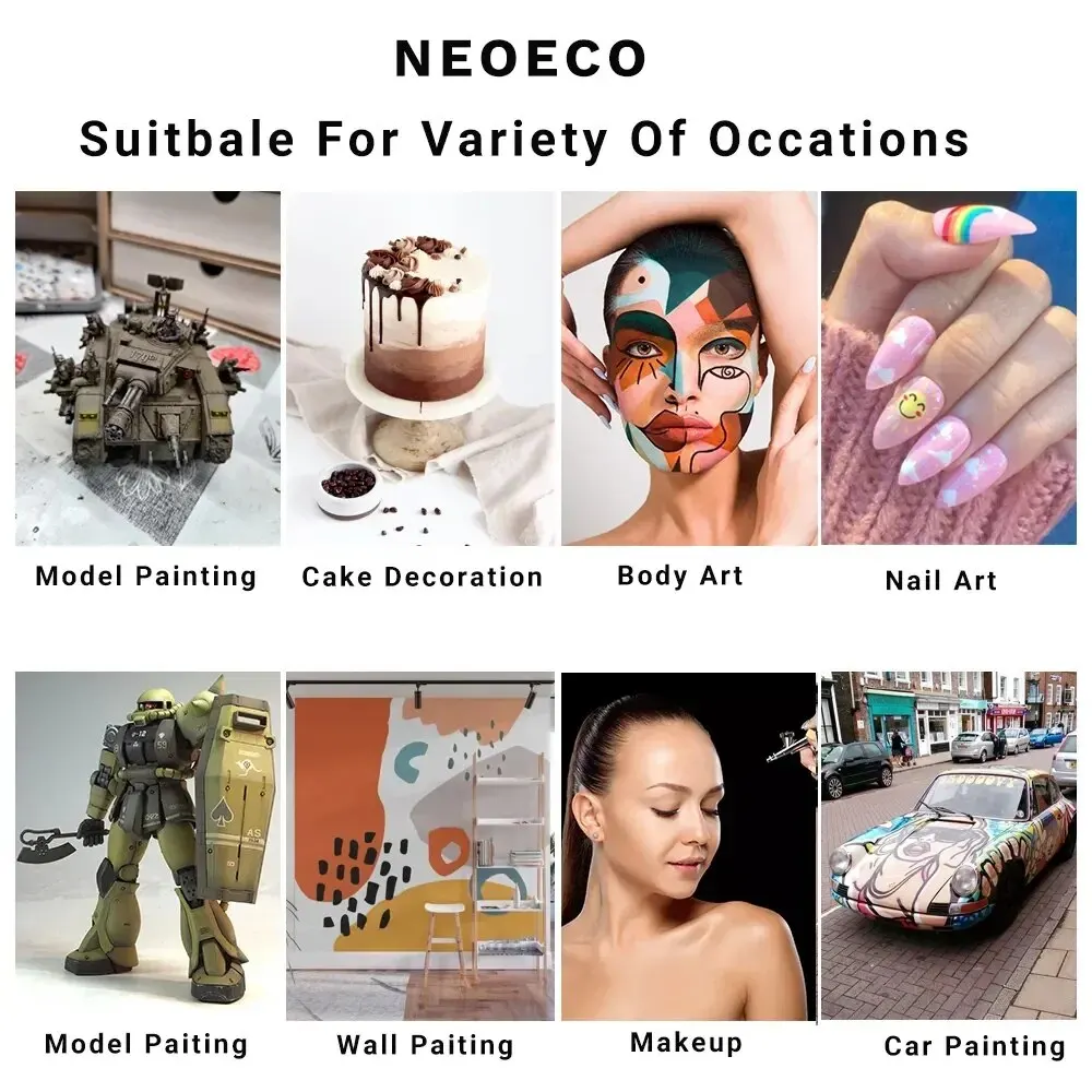 Elektrische airbrushkit - Oplaadbaar draadloos spuitpistool voor nail art, modelschilderen en make-up, professioneel cosmetisch hulpmiddel