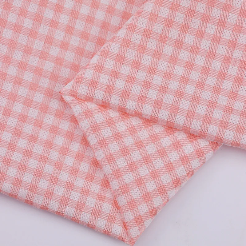 100x145cm DIY Sewing Needlework Handmade Materia Classical Checkered Printed Cloth Cotton Linen Plaid Fabric Small Plaid Fabric