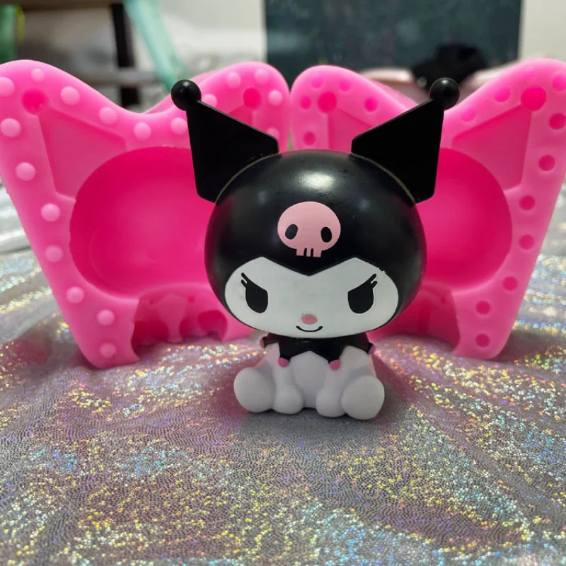 

Sanrio Kawaii Kuromi Mold Cartoon Stereoscopic Plaster Aromatherapy Candle Crystal Drop Glue Silicone Mold Chocolate Mousse Mold