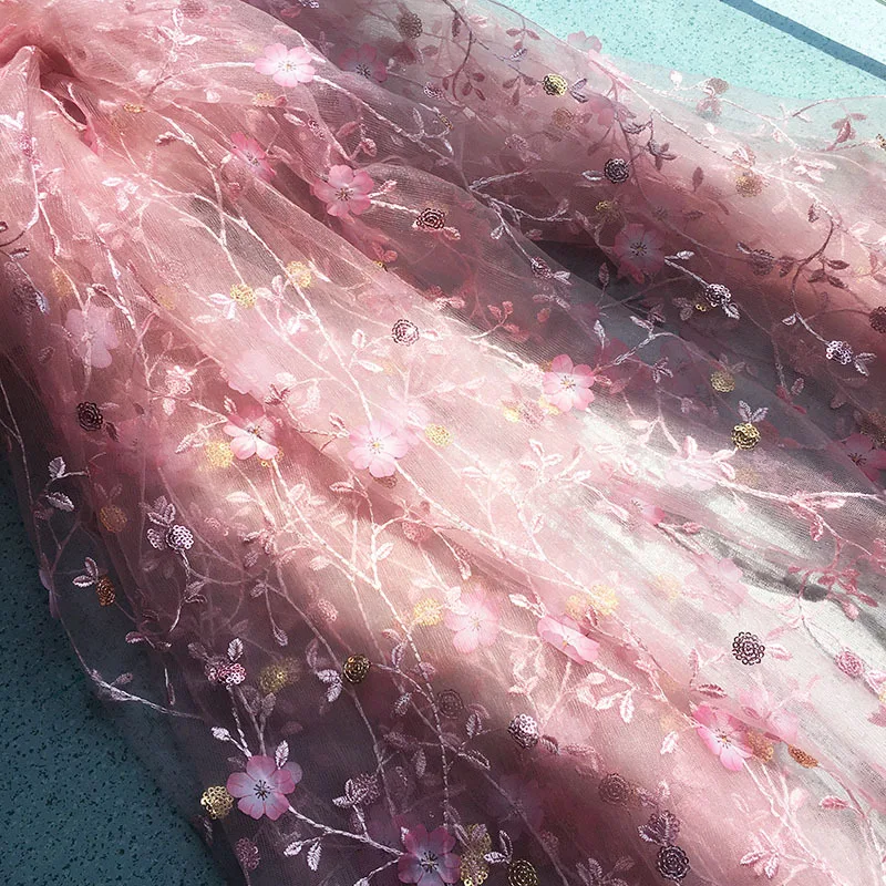 

Аппликация DIY, качественная сетка ручной работы, вышивка, блестки, 3D цветок, тюль, ткань, сделай сам, платье, бант, материал для декора, одежда, поделки