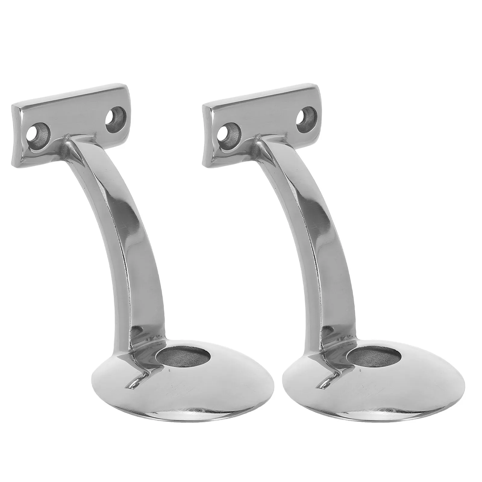 2Pcs Stair Handrail Wall Mount Brackets Heavy Duty Stainless Steel Brushed Finish Secure Indoor Stair Railing Support Banister
