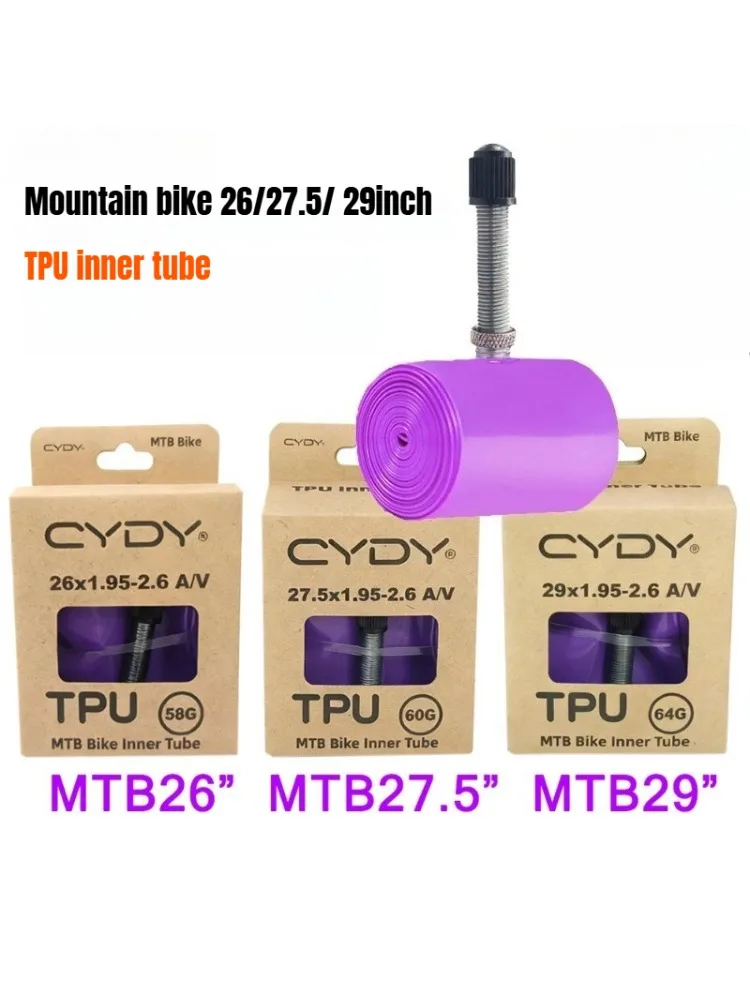 AliExpress NONE TPU MTB Bike Inner Tube Camera 29 26 27.5 29x1.95-2.6 Inch Mountain Bicycle Tire Schrader Valve AV Pneu 29er Cycling Tube