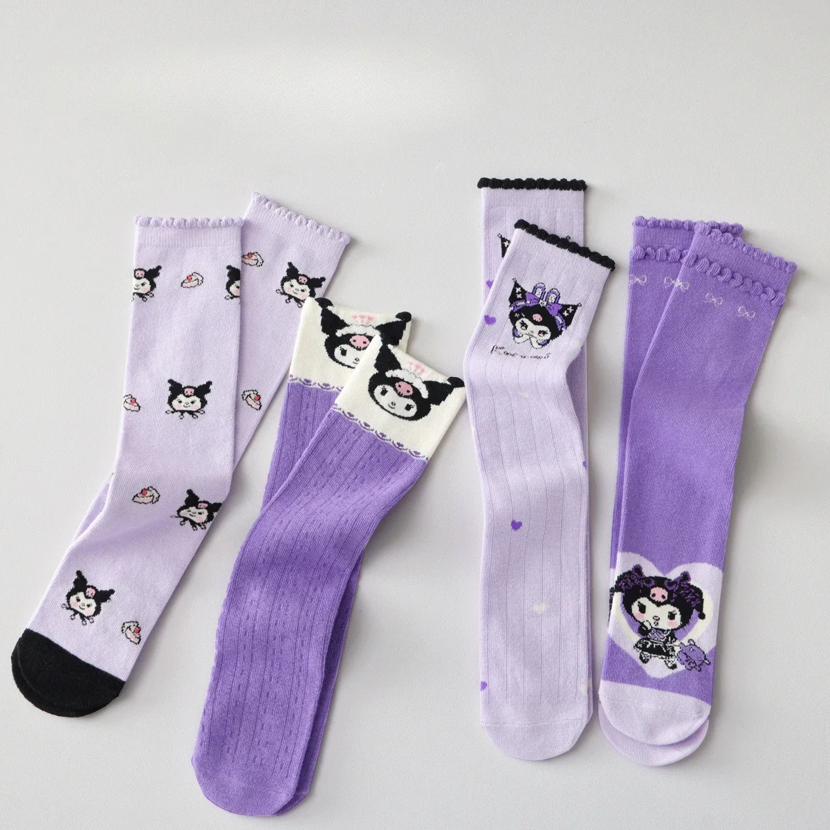 Kawaii Kuromi Cotton Over The Calf kid Sock Sanrio Anime Cinnamoroll My Melody Pochacco Hello Kitty Pompompurin JK Lolita Socks