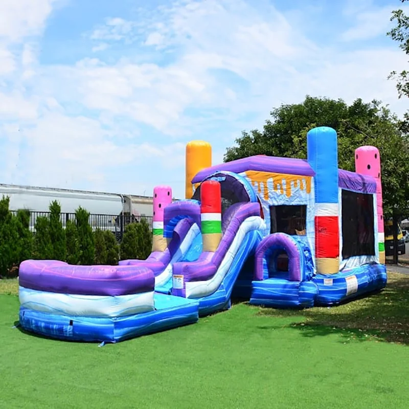 Ice Cream Popsicle Bounce House with Slide  Wet/Dry