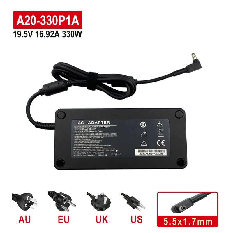 19.5V 16.92A 330W A20-330P1A Power Adapter For Acer Predator Helios 300 PH317-55 RTX 3070 PH517-52-94RQ Charger