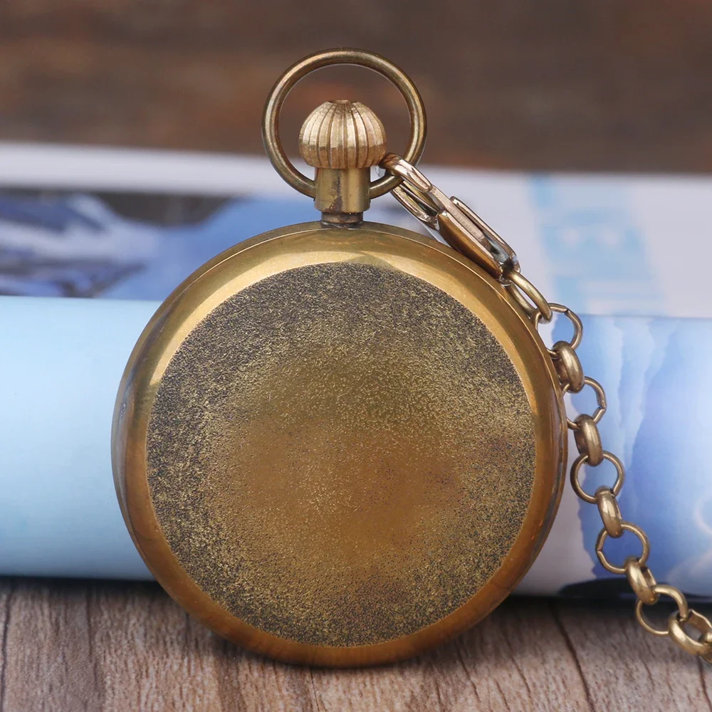 Drop Shipping Casual Vintage London Coverless Mechanical Pocket Watch Men's and Women's Steampunk Bronze Pocket Watch