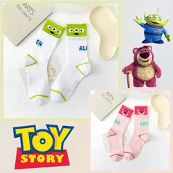 Disney Toy Story Calzini in cotone da donna Autunno Inverno Maglieria Alien Lotso Lungo cartone animato Coreano Studente giapponese Calze per ragazze Regalo