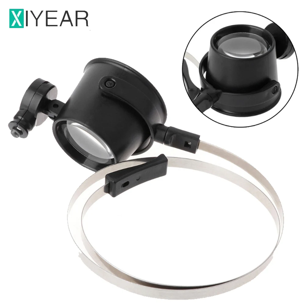 15X Monocular Glass Magnifier Watch Jewelry Repair Tools LED Magnifying Glass Watch Clock Loupe Lens