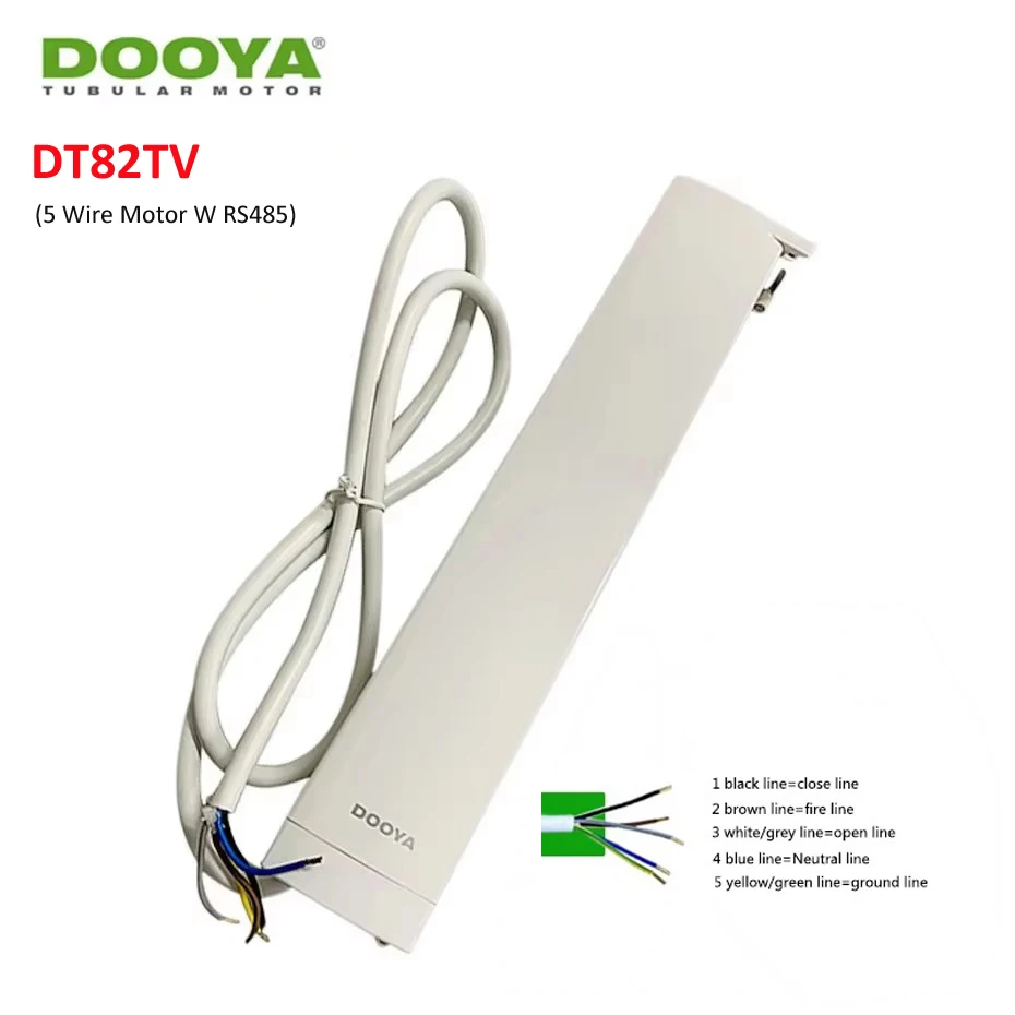 Оригинальный DOOYA DT82TV 5-проводной электрический мотор для штор 1,2N RS485/сухой контакт/RF433, бесшумный мотор для штор для умного дома