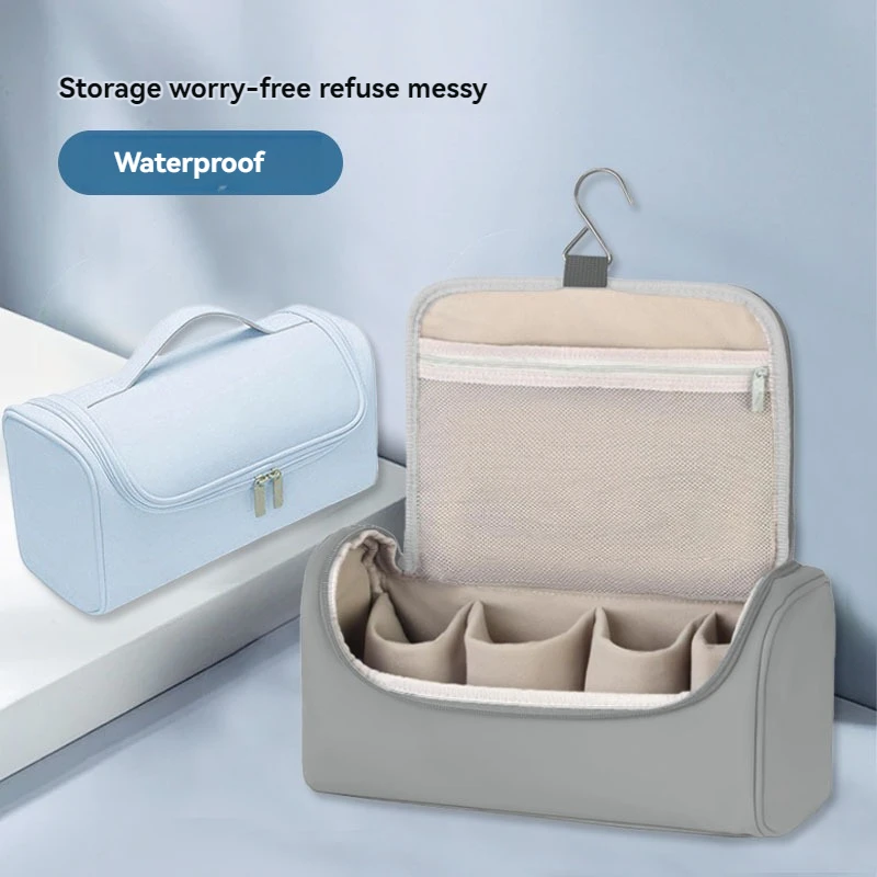 

PU Flip Storage Bags Waterproof Hangable Travel Beach MakeUp Organizer Cosmetic Pouch Handbag