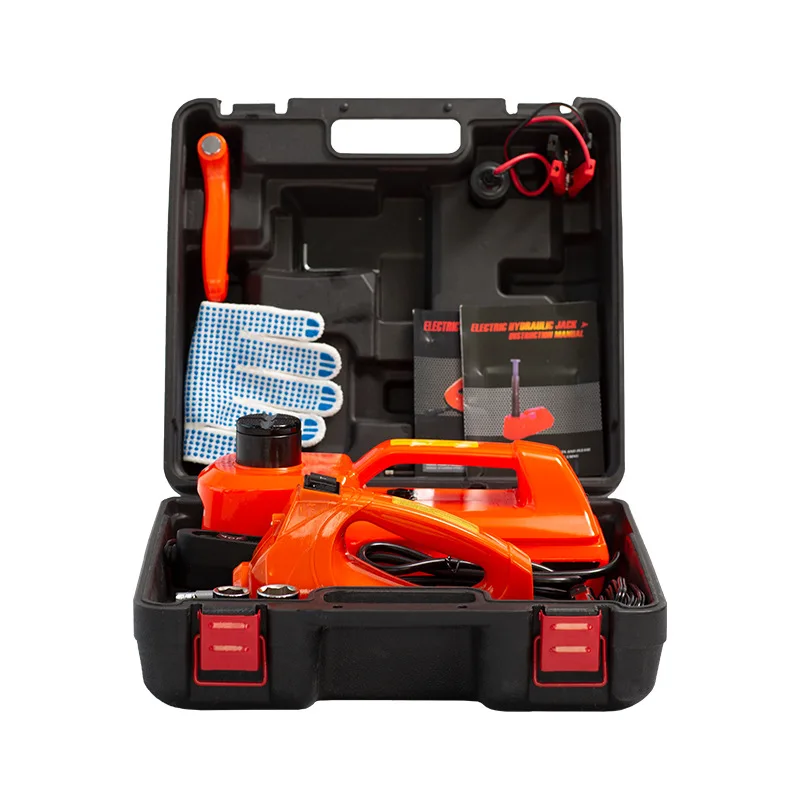 Jack Kit with Steel Electric Air Inflation Pump Portable 5 Tons 12V Electric Hydraulic Jack 2-in-1 Car
