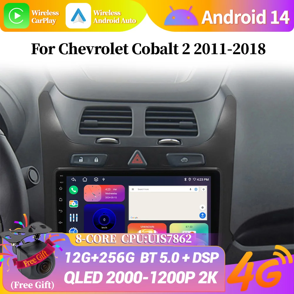 Android 14 For Chevrolet Cobalt 2 2011-2018 B4 B5 7862 CPU GPS Navigation Multimedia Player  Head Unit Carplay Car  Radio wifi