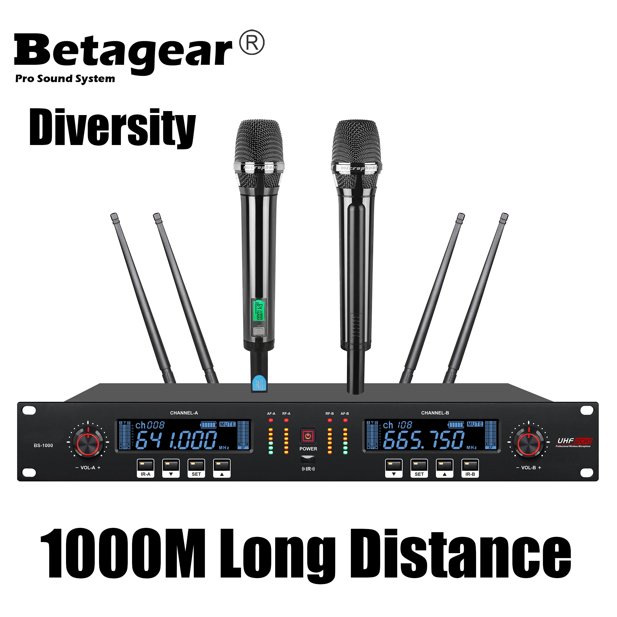 Leicozic 1000M Long Distance Wireless Microphone Professional Microfono Diversity Receiver Hand Mic Headset / Lavalier Mike