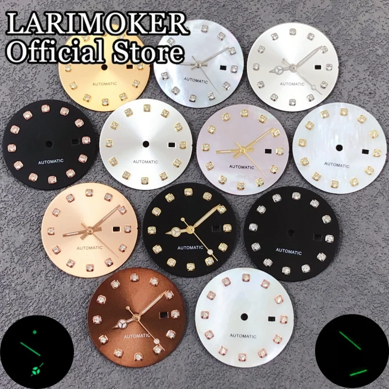 

LARIMOKER 24,5 мм женские часы Sunburst с указателями C3, зеленый светящийся, подходит для NH05 NH06, механизм, женские аксессуары для часов