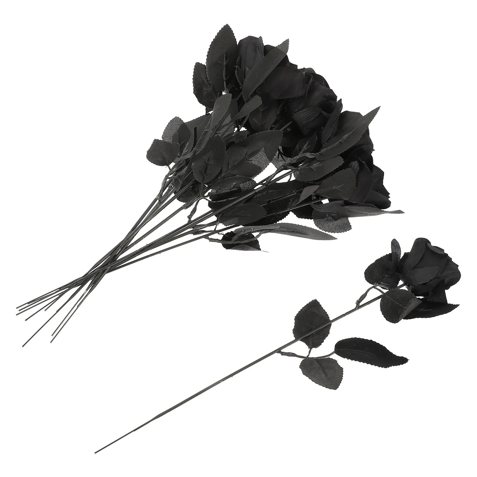 

10Pcs Creepy Artificial Skull Rose Halloween Party Prop Polyester Plastic Decoration for Room Store Photos