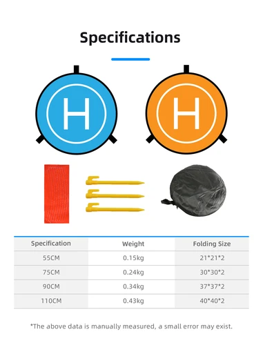 Imagen 2 del producto RF06 Drone Quadcopters accesorios Universal 55/75/90/110CM almohadilla de aterrizaje plegable RC Dron Mat Quadcopter delantal de estacionamiento almohadilla