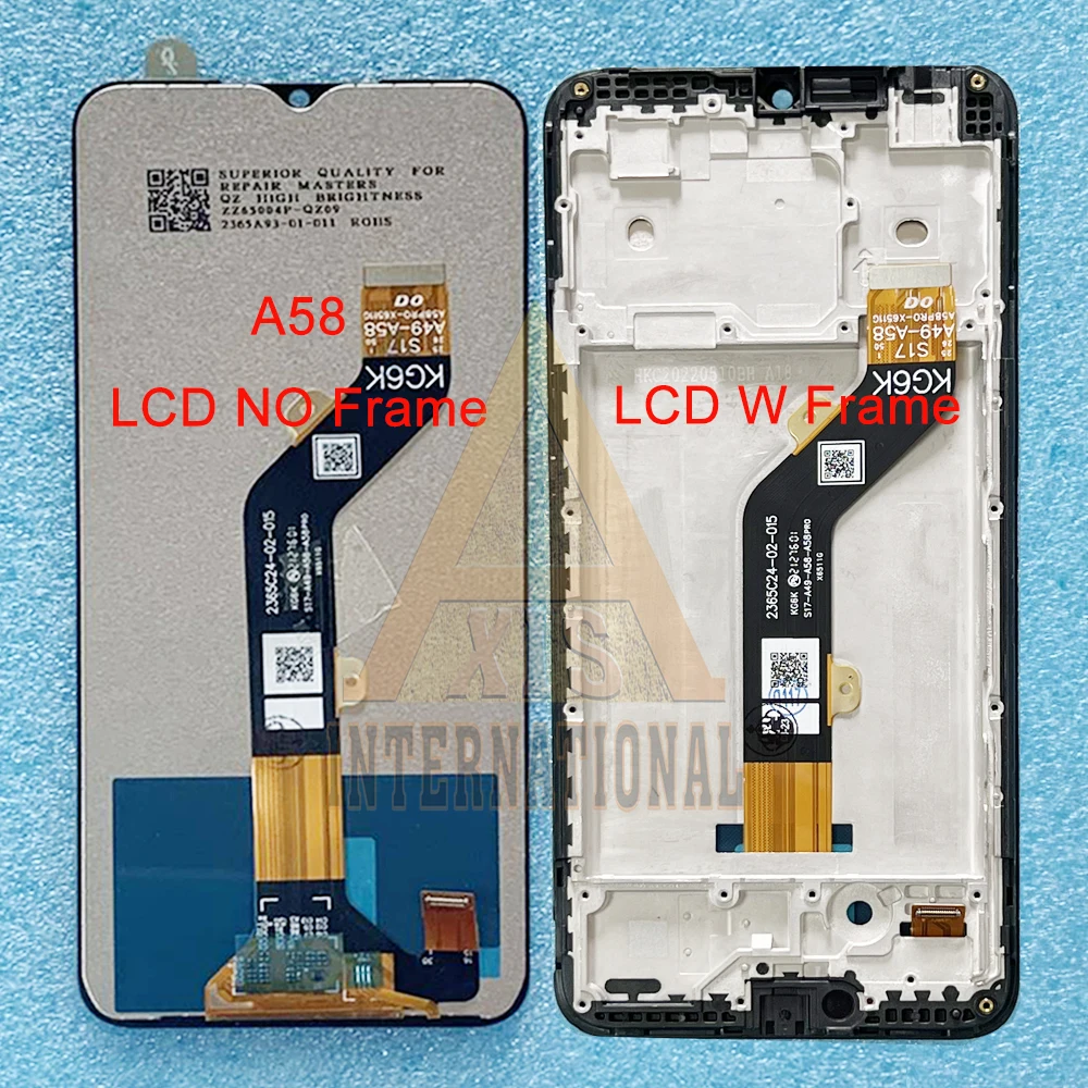 Original 6.6'' For Itel A58 LCD Frame A58 Pro A661Lmini LCD Display Touch Screen Digitizer Panel For  Itel A49 A661L LCD