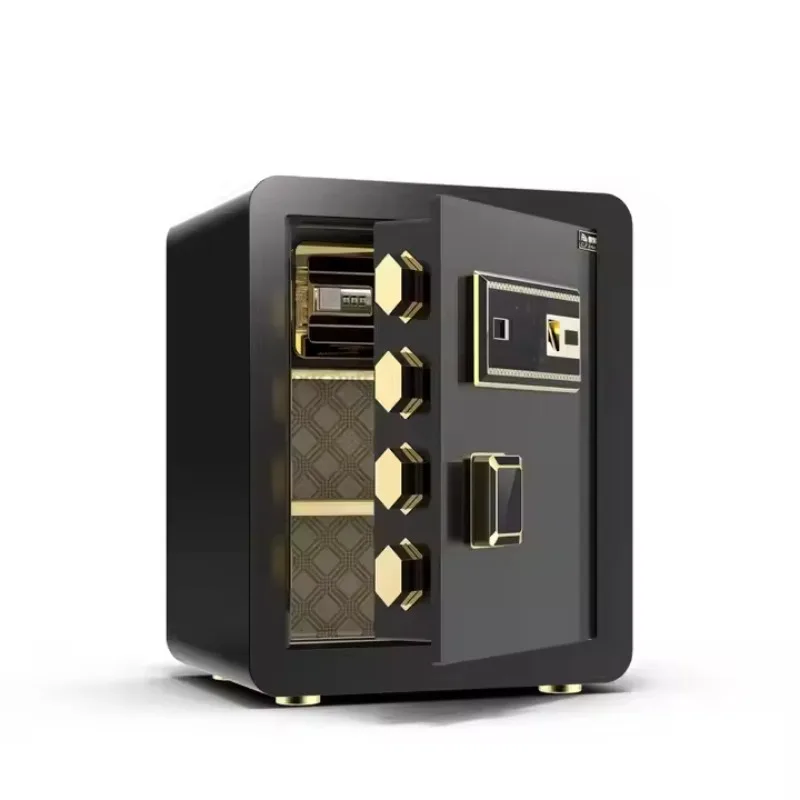 Smart Commercial Steel Jewelry Locker Black Fingerprint Password Anti-theft Bedside Locker Adjustable Modern School Use