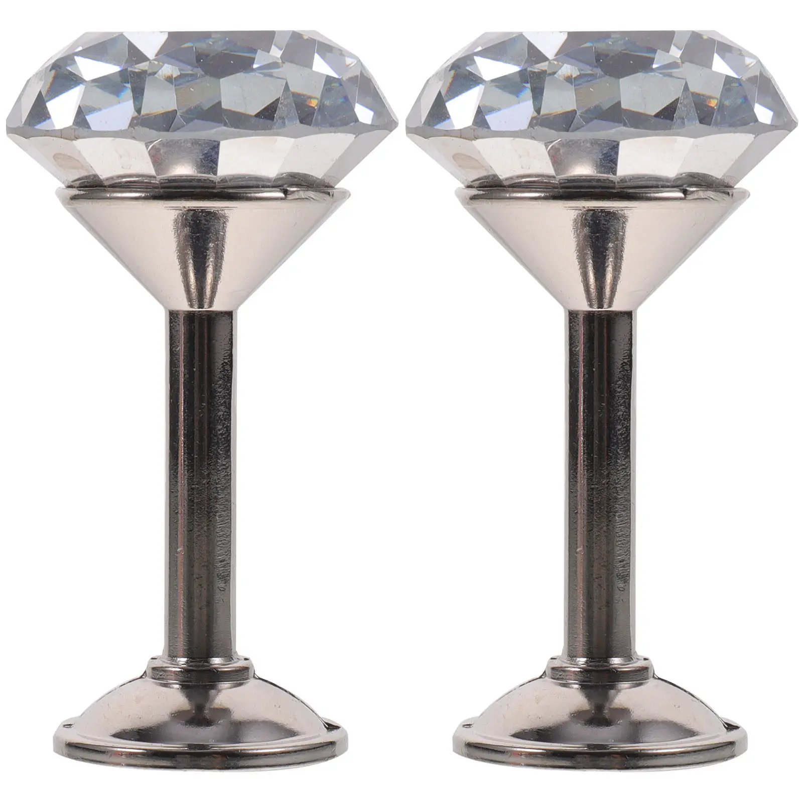 

2Pcs Silver Zinc Alloy Diamond Curtain Tiebacks Shiny Big Faux Diamond Accent for Traditional Modern Homes Drapery Holdbacks