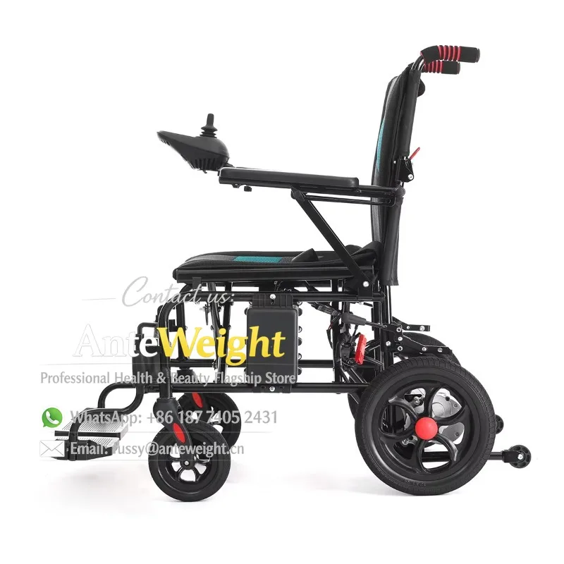 High Strencth Carbon Steel Cheap Price All Terrain  Lightweight Folding Electric Wheelchair Motor for Disabled