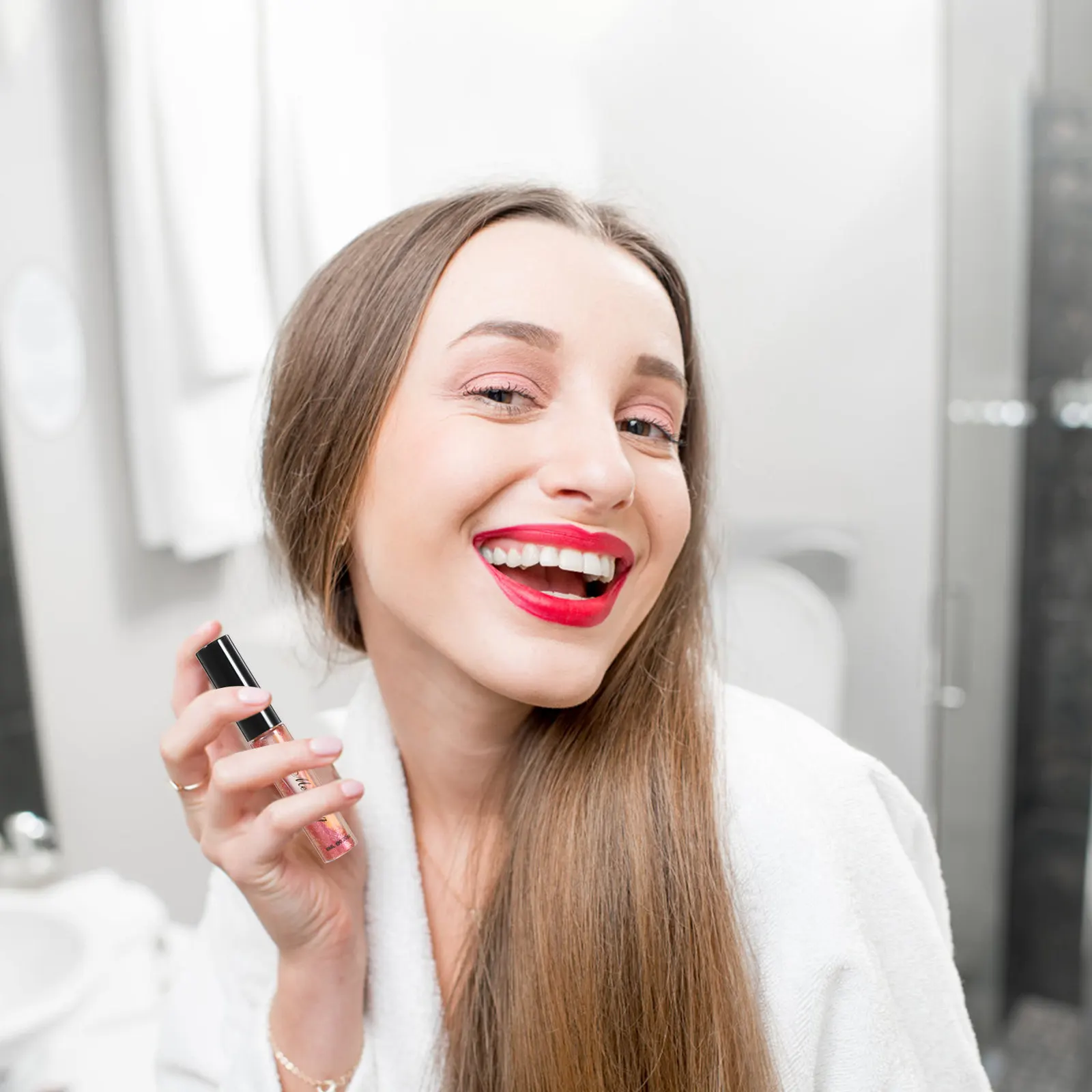 Delineador de ojos metálico brillante para mujer, maquillaje con purpurina, delineador de ojos líquido para belleza (7 # Bronce)