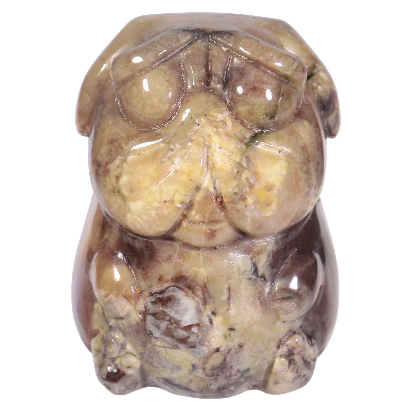 

Натуральные хрустальные камни, статуя мопса, карманная резная фигурка животного ручной работы для домашнего офиса, декор, настольные ювелирные украшения