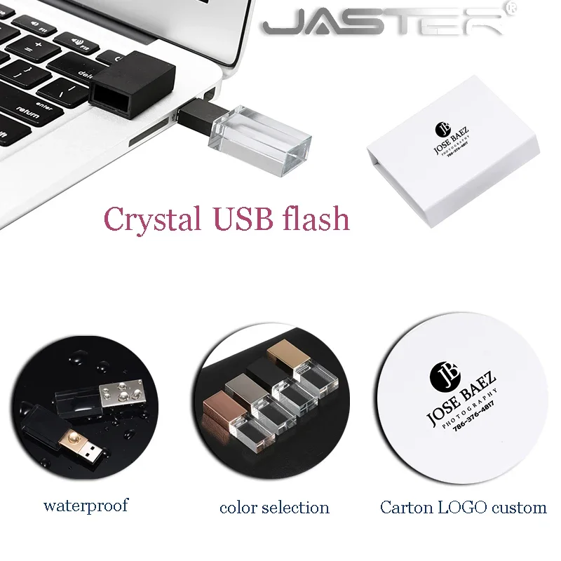 Wholesale Crystal USB 3.0 Flash Drive 128GB Gold Pen Drive 64G Rose Gold Memory Stick Free Custom LOGO Wedding Photography Gifts