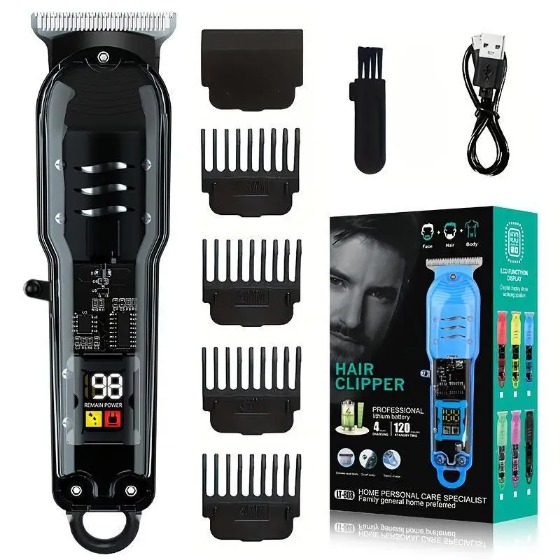 Hair Clipper Professional Beard/Hair Trimmer for Men LCD Display Mens Grooming Cordless Hair Clippers Electric Shaver for Men