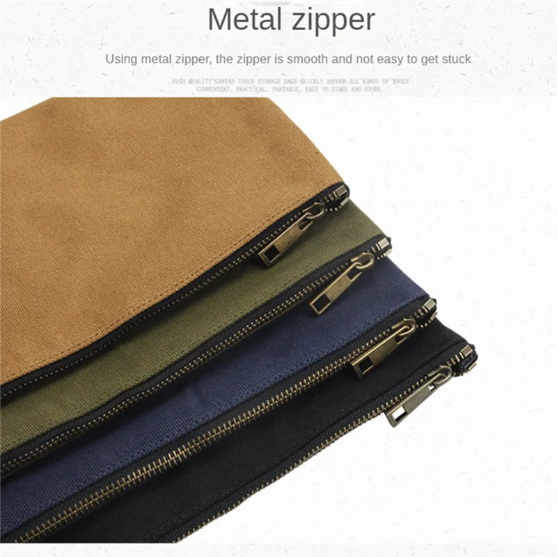 

【Best Selling】Canvas Tool Pouch Bags Zipper Small Multipurpose Organizer Pouch,With Buckle,For Storage Tools Items Portable Supp