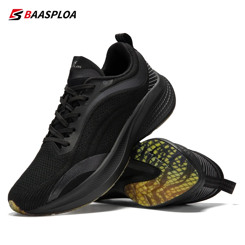 Baasploa Men Running Shoes 2024 New Casual Lightweight Breathable Tennis Shoes Male Outdoor Training Running Non-Slip Sneakers