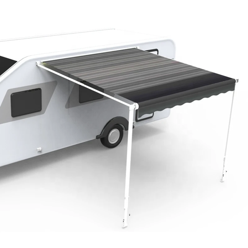 

Flexible Retractable Arms Awning for Caravan and Car on wall on ground